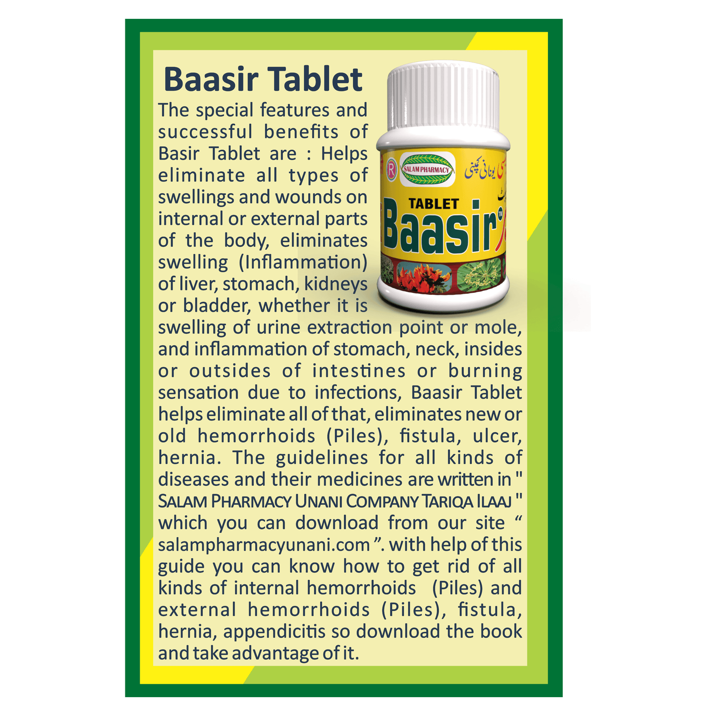 Complete Healing Combo: Baasir, Bargin & Zakhmino Tablets - Salam Pharmacy