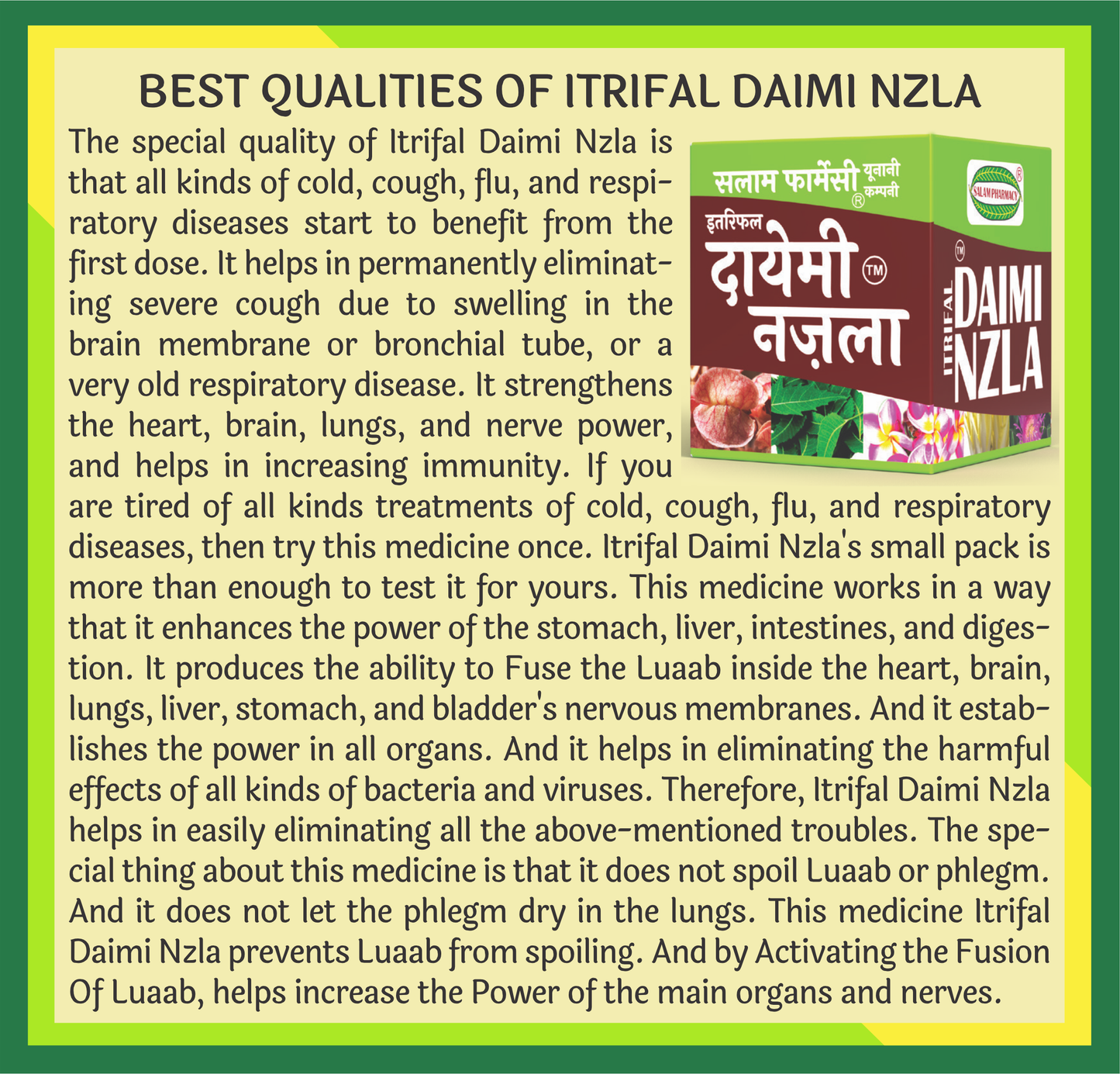 Itrifal Daimi Nzla – Your Ultimate Solution for Chronic Cold, Flu, Cough, and Respiratory Wellness! - Salam Pharmacy