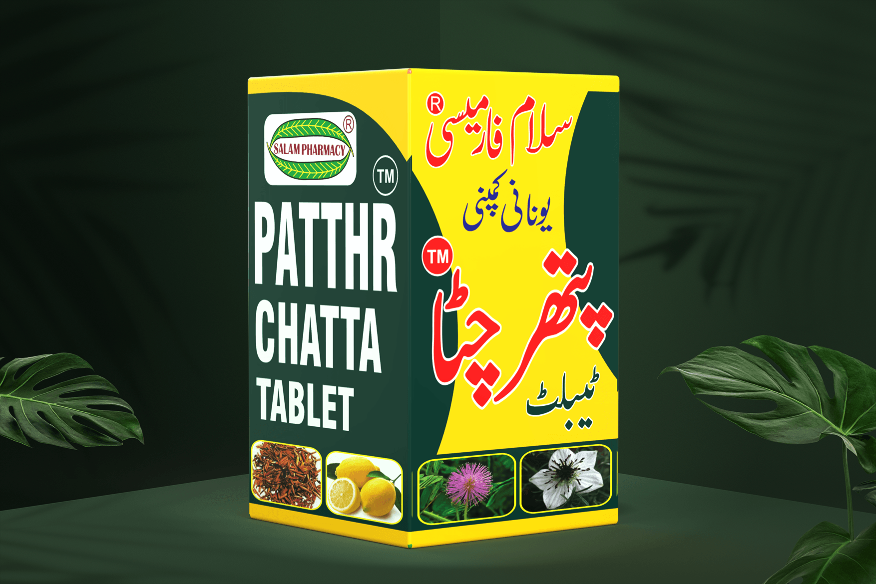 Patthr Chatta Tablet – Dissolve and eliminate kidney, bladder, ureter, and gall-bladder stones painlessly and effectively, reduce pimples, and combat jaundice while restoring health and vitality naturally. - Salam Pharmacy